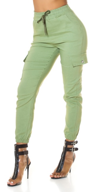 cargo trousers with an elastic waistband Khaki